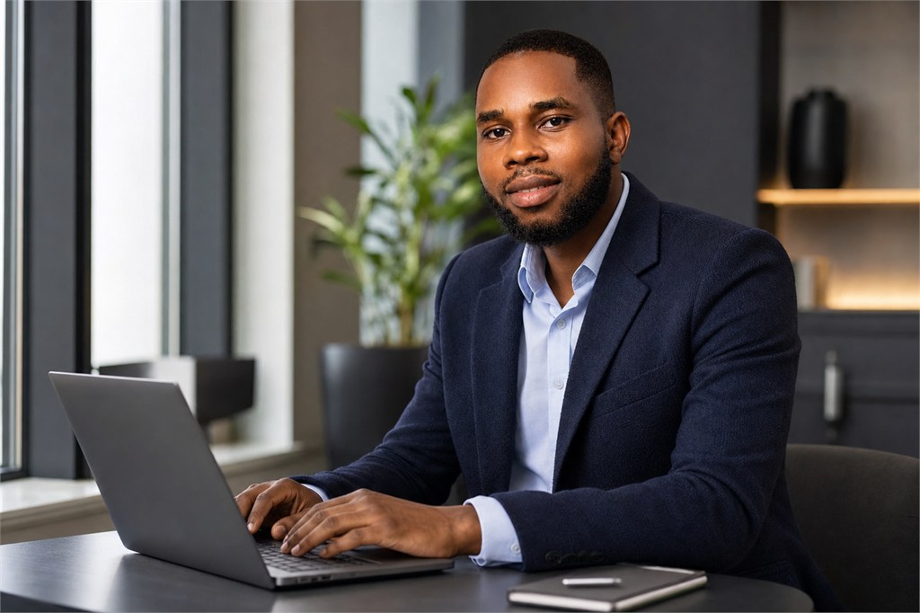 Bernard working on a professional digital solution